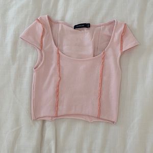 Glassons contrast stitch crop top